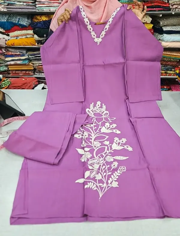 Heavy Vatican Fully Embroidery Top with Plazzo Bottom  | TS3147